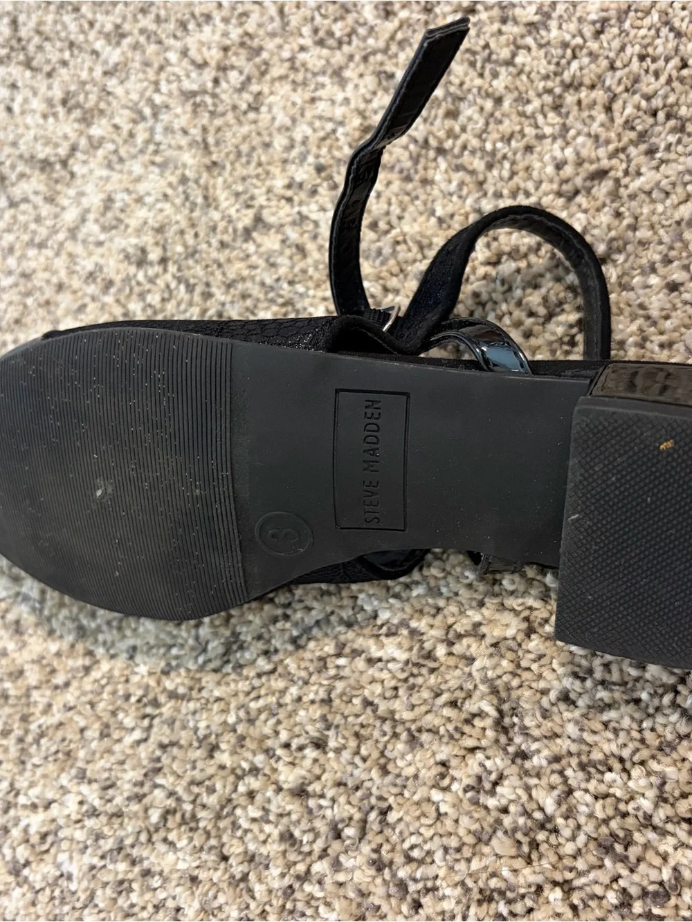 Steve Madden Black Lace Mary Jane with Patent Strap